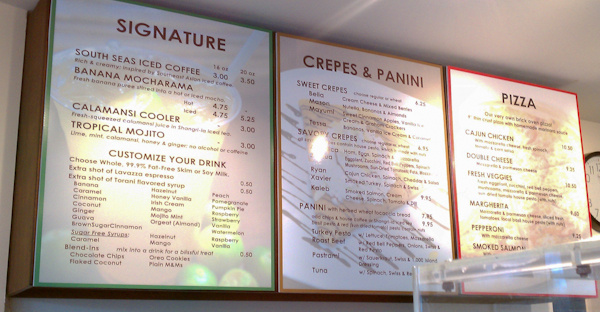 infusion cafe menu image